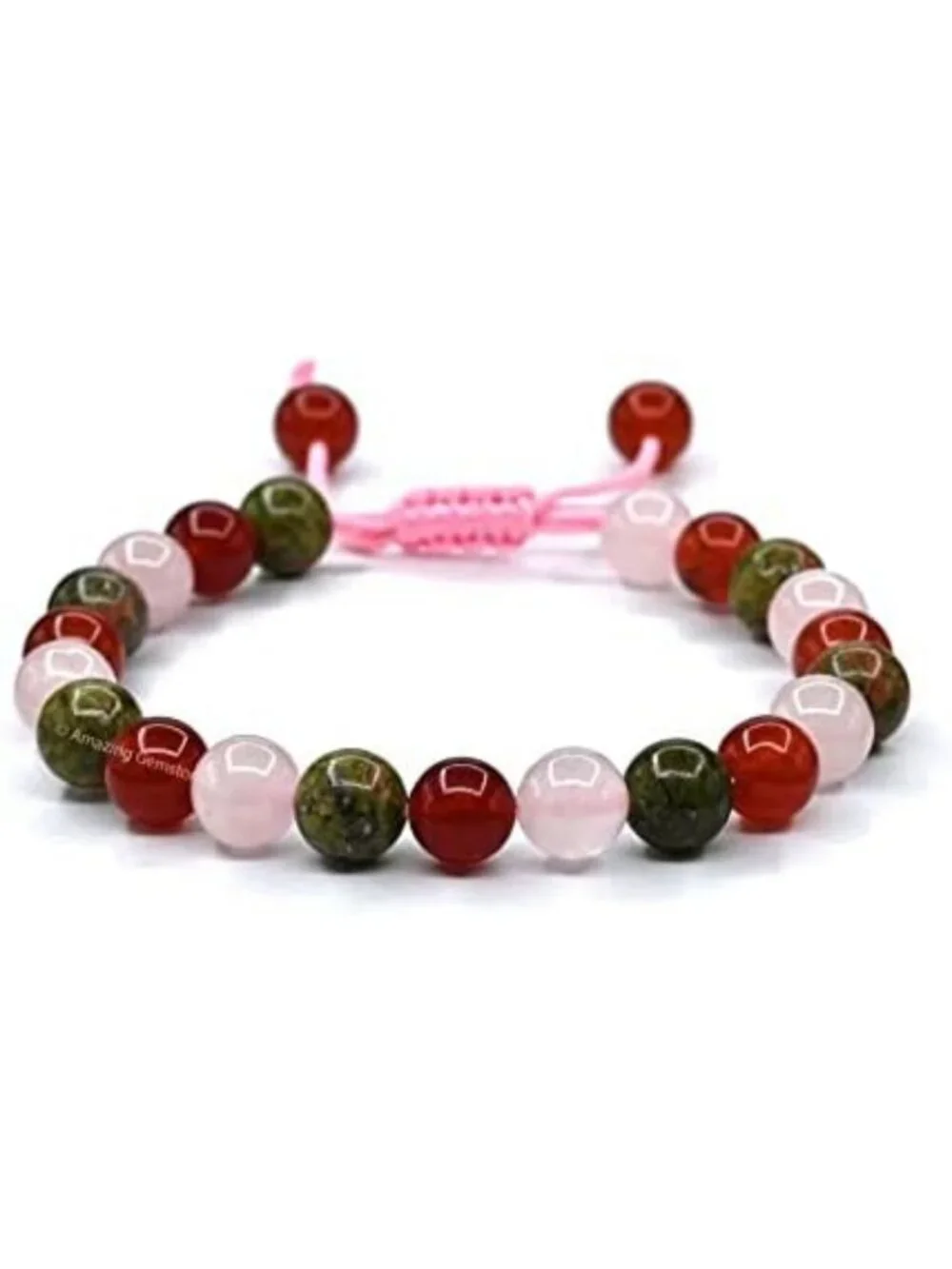 Fertility Gemstone Bracelet Set - Carnelian, Unakite, Rose Quartz for Luck